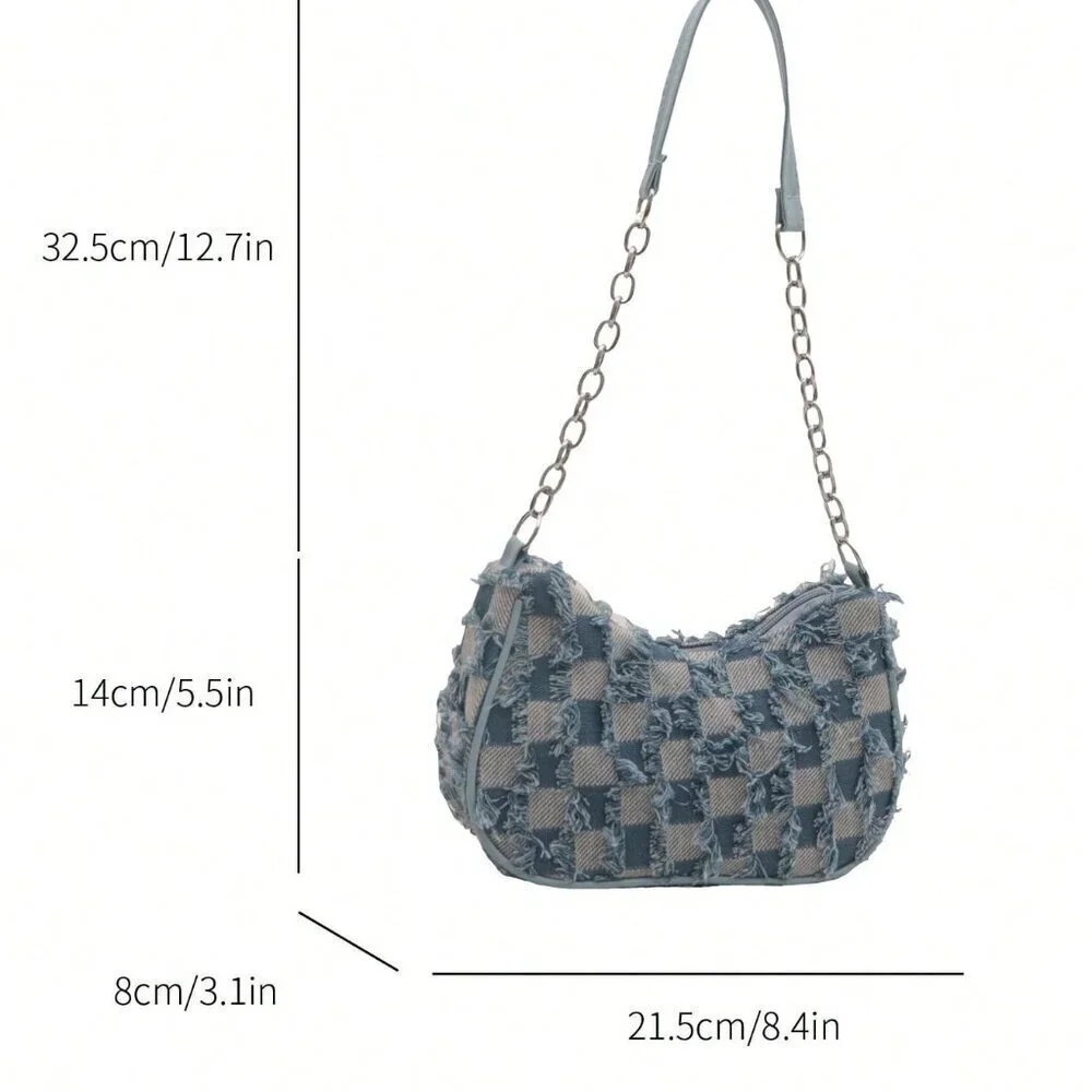 Blue Boho Women's Decorative Buckle Detailing
